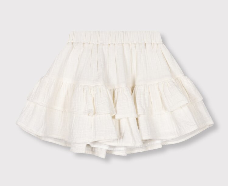 ALIX Woven Crinkle Skirt - Soft White