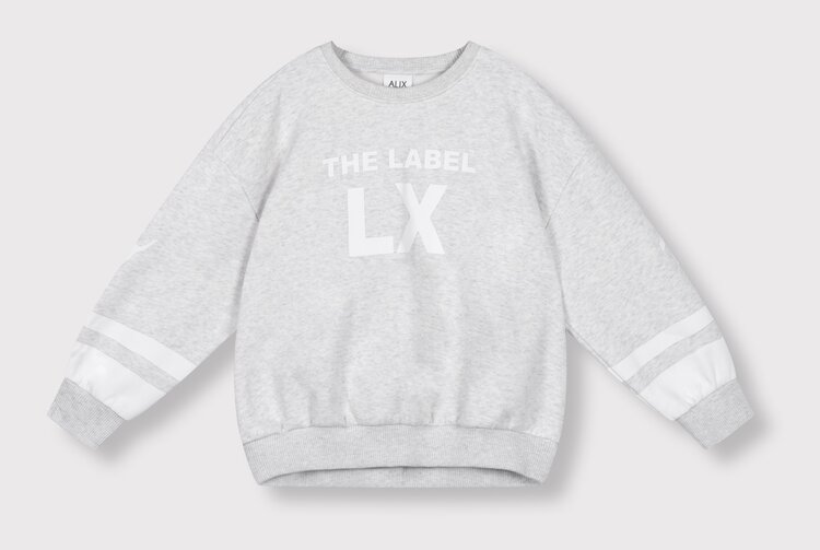 ALIX Knitted Sporty Sweater - Super Light Gray Melange
