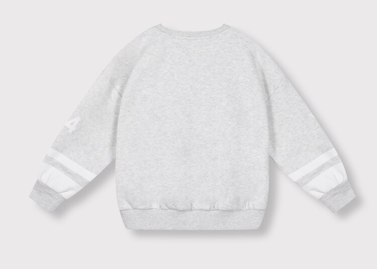 ALIX Knitted Sporty Sweater - Super Light Grey Melange
