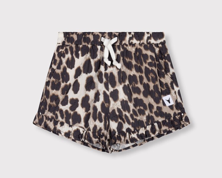 ALIX Woven Animal Shorts With Ruffles - Animal