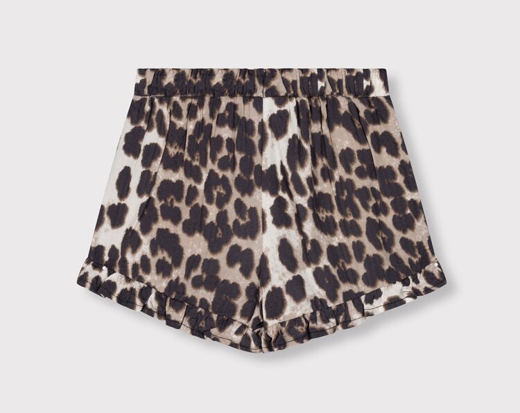 ALIX Woven Animal Shorts With Ruffles - Animal