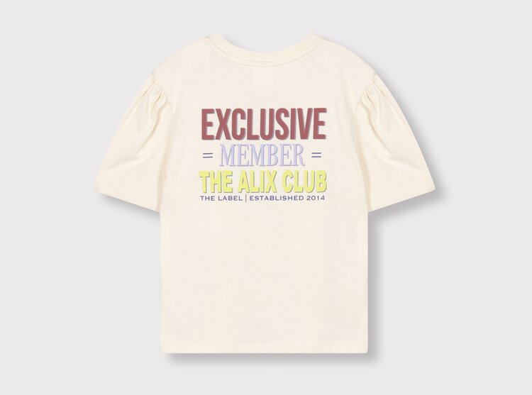 ALIX Knitted Multi Color Artwork T-shirt - Light Ecru