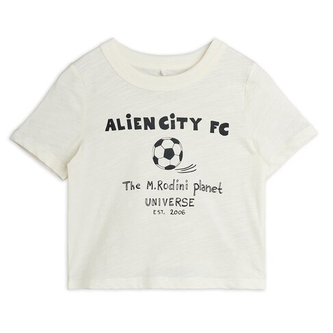 Mini Rodini Alien City FC sp ss tee - Off white