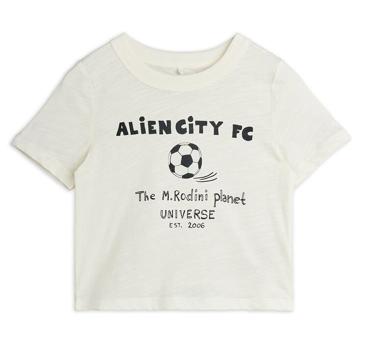 Mini Rodini Alien City FC sp ss tee - Off white