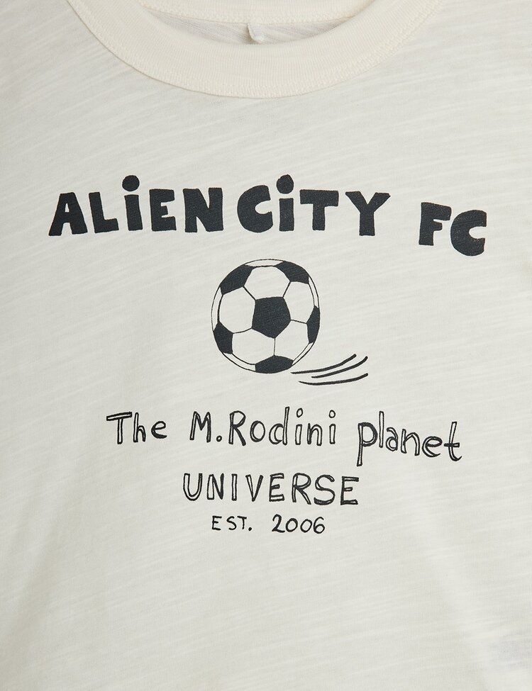 Mini Rodini Alien City FC sp ss tee - Off white
