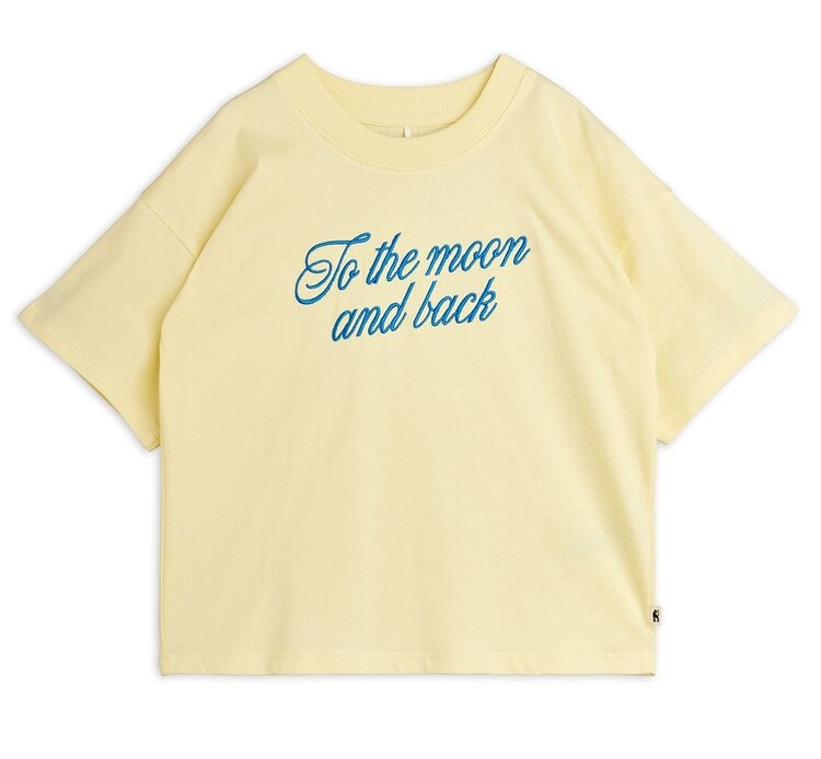 Mini Rodini To the moon emb ss tee - Yellow