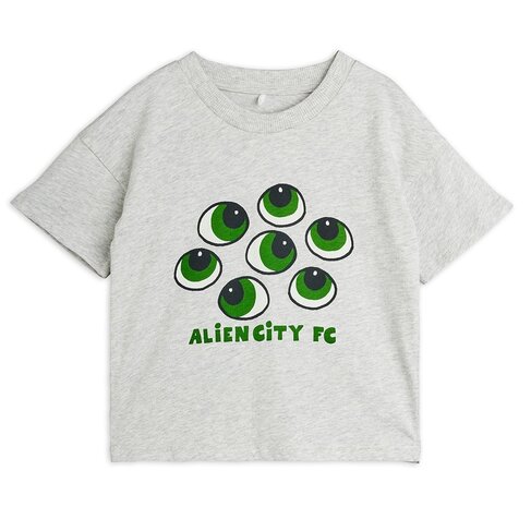 Mini Rodini Eyes sp ss tee  - Grey Melange