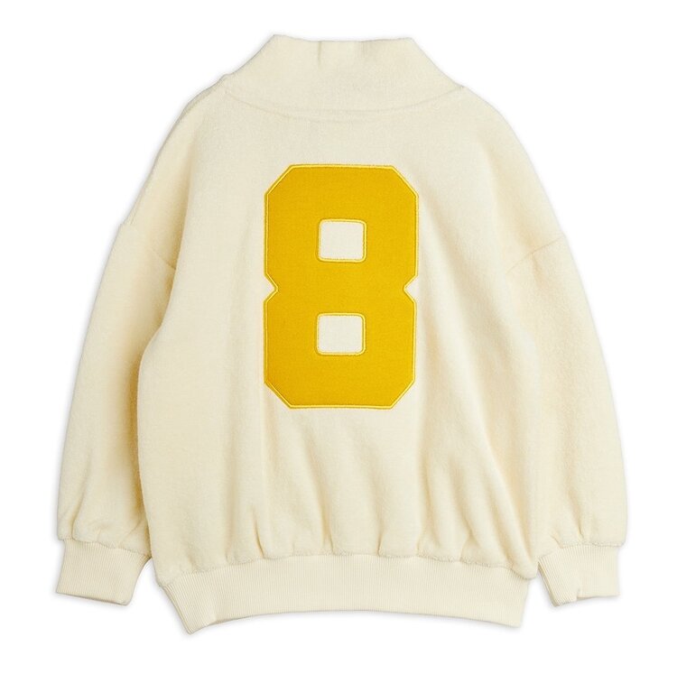 Mini Rodini Alien City FC emb half zip terr sweatshirt - Off White