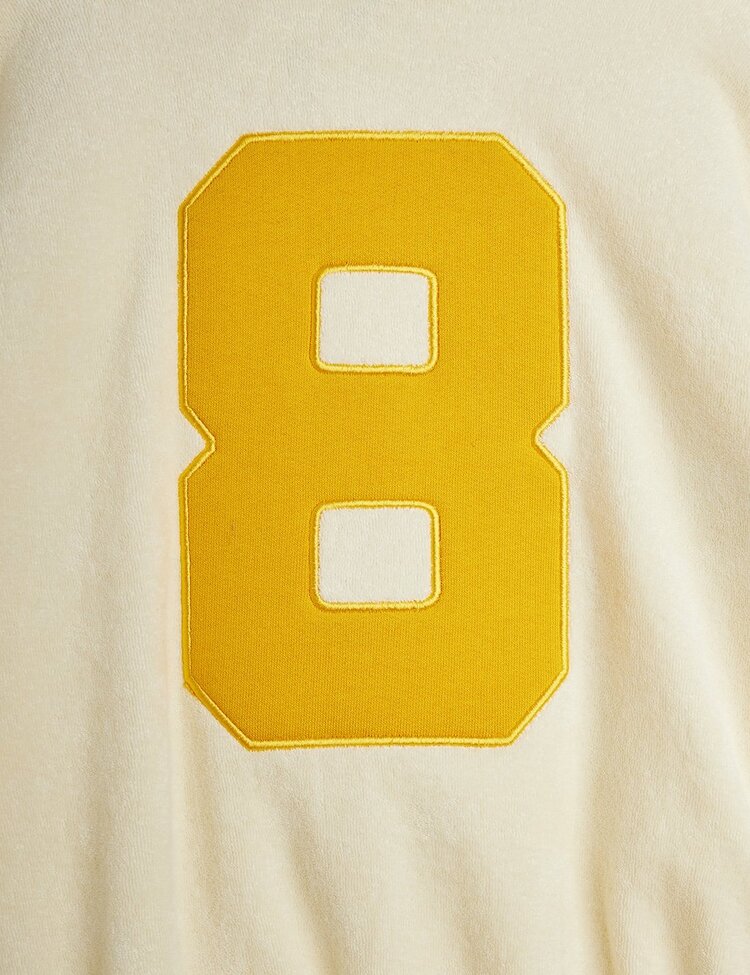 Mini Rodini Alien City FC emb halfzip terr sweatshirt - Off White