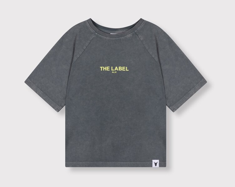 ALIX Knitted Raglan logo T-shirt - Light Grey