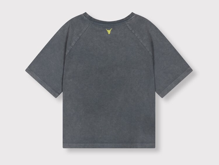ALIX Knitted Raglan logo T-shirt - Light Grey