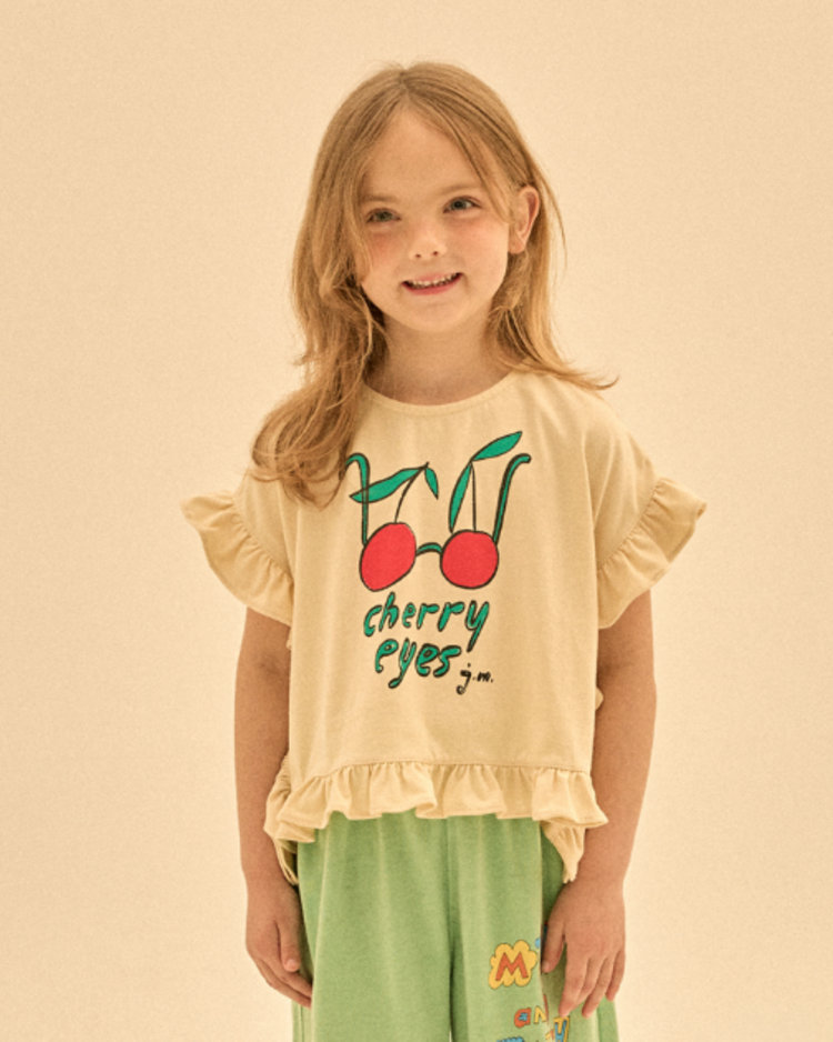 Jelly Mallow Cherry Frill Sleeveless T-shirt