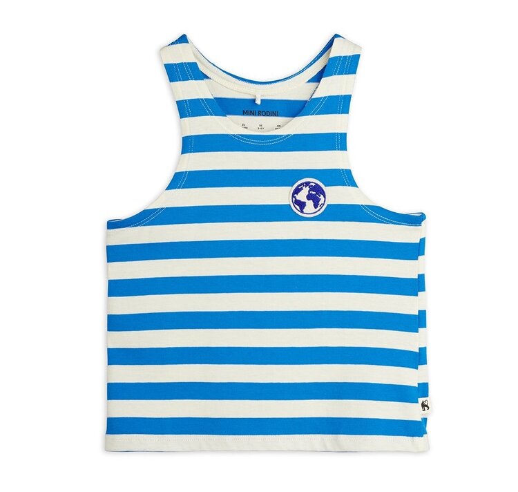 Mini Rodini Earth yd stripe tank - Blue