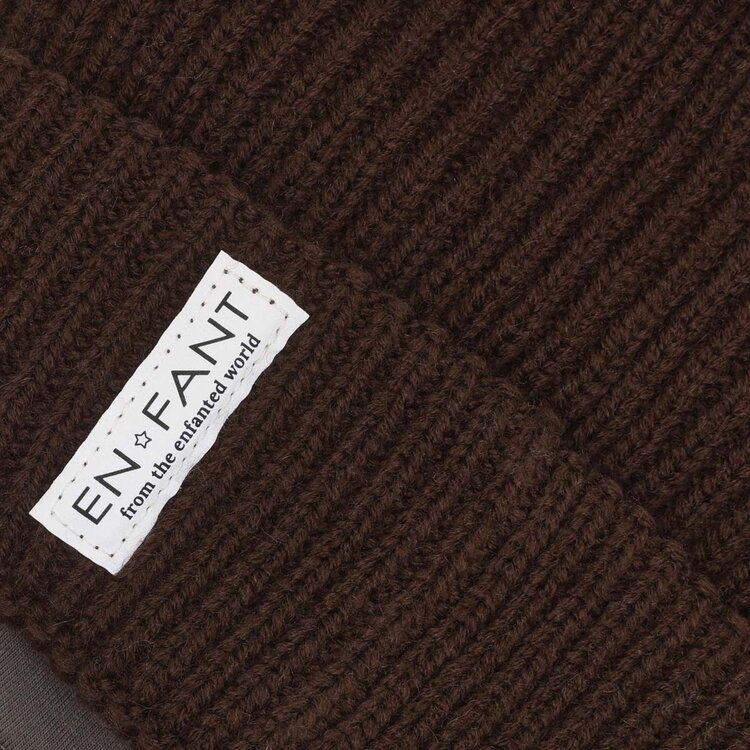 Enfant Beanie w. Lining - Coffee Bean