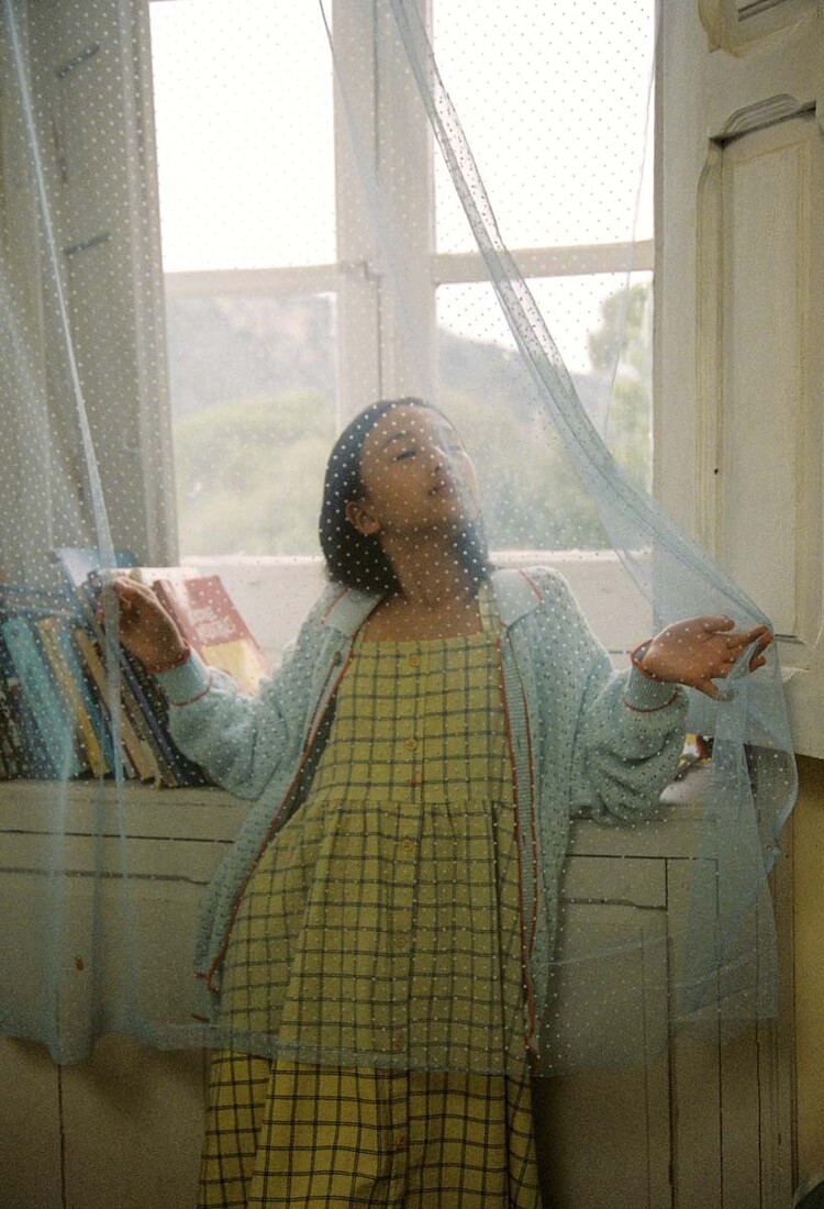 Bobo Choses Spicy Window Pane woven dress