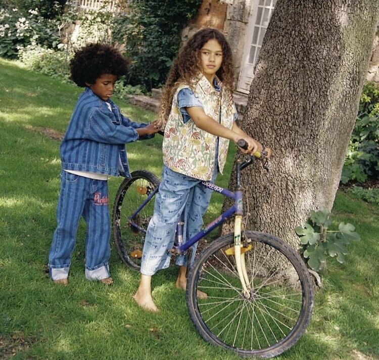 Bobo Choses  Pickles The Dog Striped denim pants