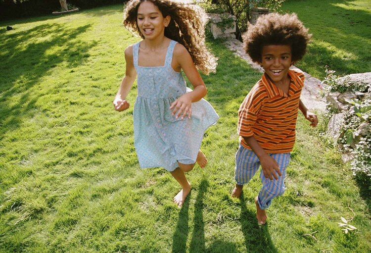 Bobo Choses Striped Brick terry cloth polo