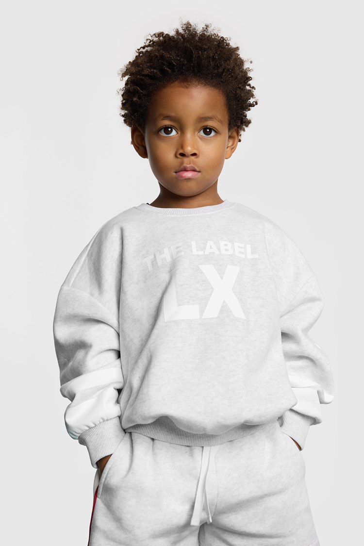 ALIX Knitted Sporty Sweater - Super Light Gray Melange