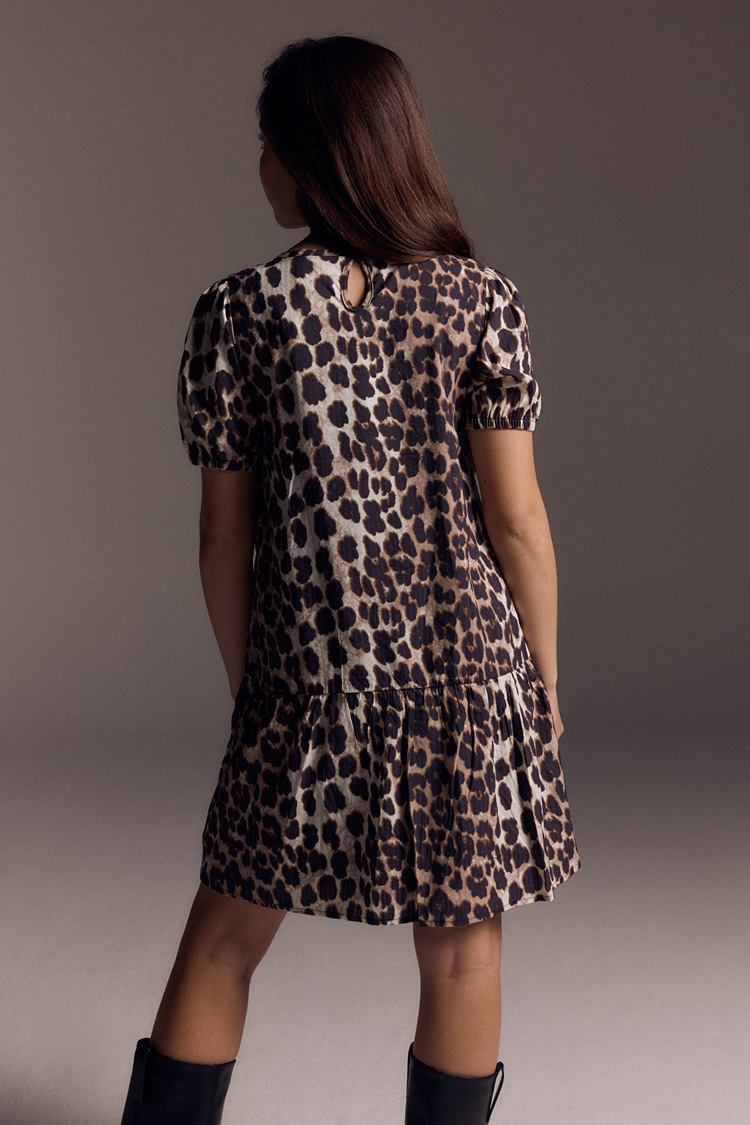ALIX Woven Animal Dress - Animal