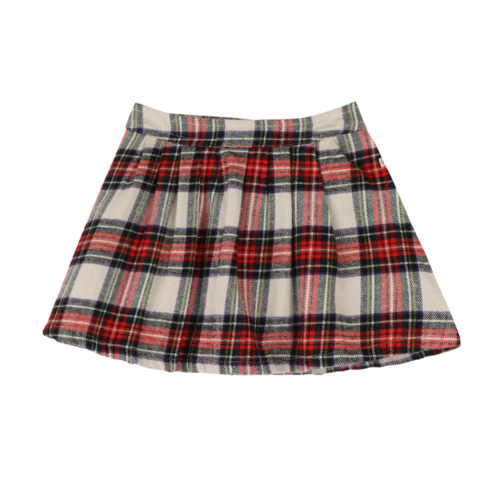 Jenest Stella Skirt - Ivory Off Black Red Check