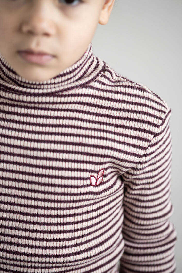 Jenest Tara Turtle Neck Ls T-Shirt - Rose Bordeaux