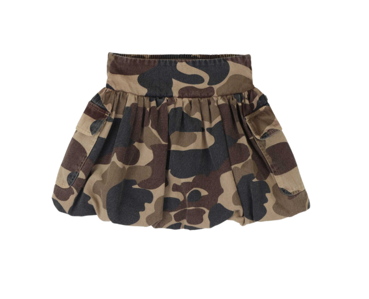 Jenest Betty Cargo Skirt - Caramel Brown Camouflage