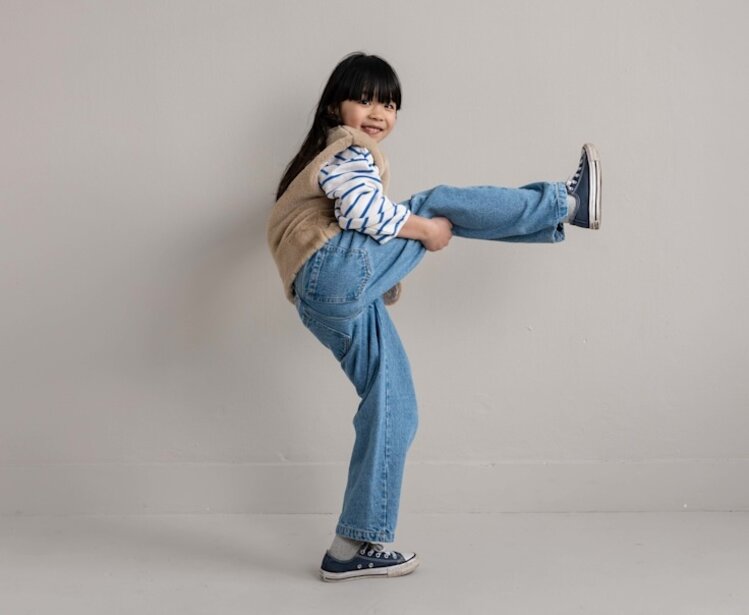 Jenest Balloon Denim Pants - Medium Wash