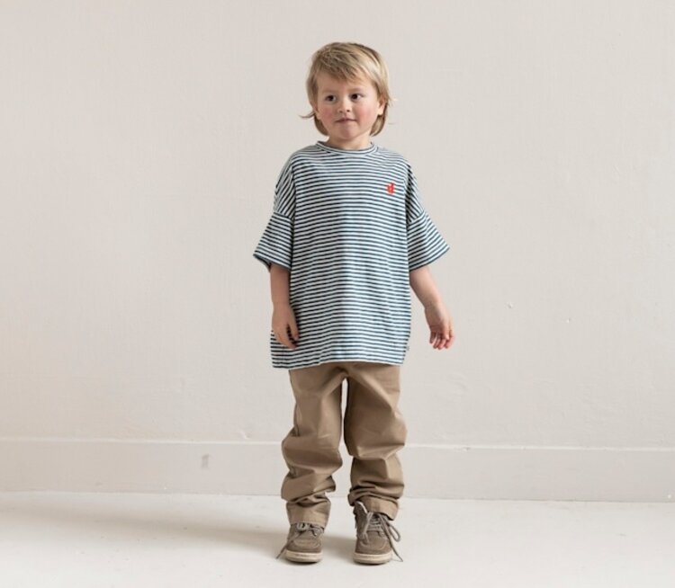Jenest Bruun Oversized T-shirt - Fondant Brown Cloud Blue