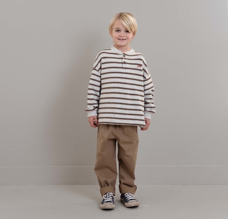 Jenest James LS T-shirt - Brown Grey Melange