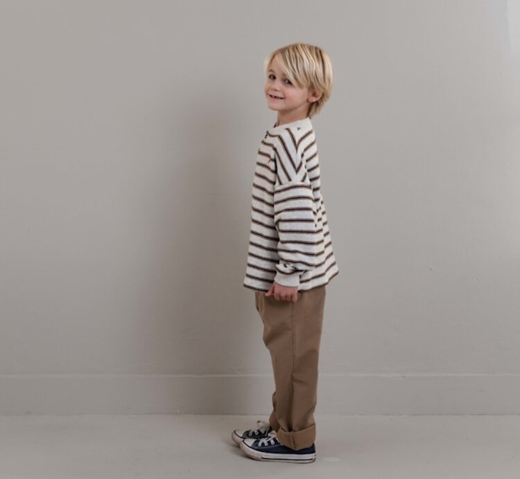 Jenest James LS T-shirt - Brown Grey Melange
