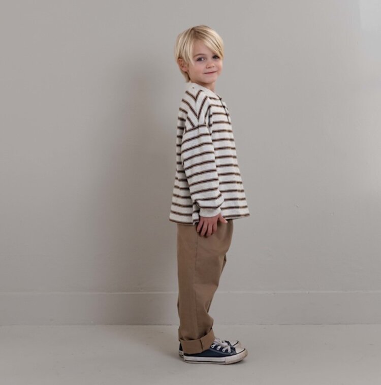 Jenest James LS T-shirt - Brown Grey Melange