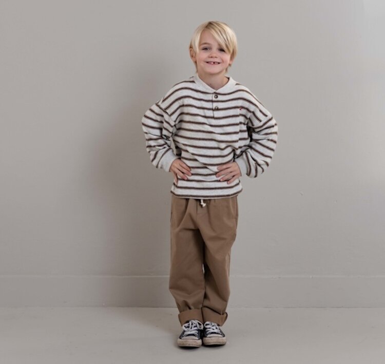 Jenest James LS T-shirt - Brown Grey Melange
