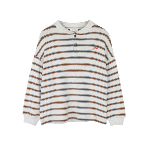 Jenest James LS T-shirt - Brown Grey Melange