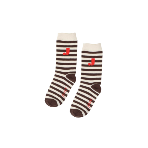 Jenest J Stripe Socks - Off White Brown