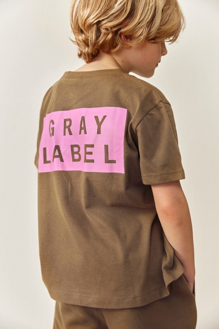 Gray Label Logo Oversized Tee GOTS - Woody - Bubblegum
