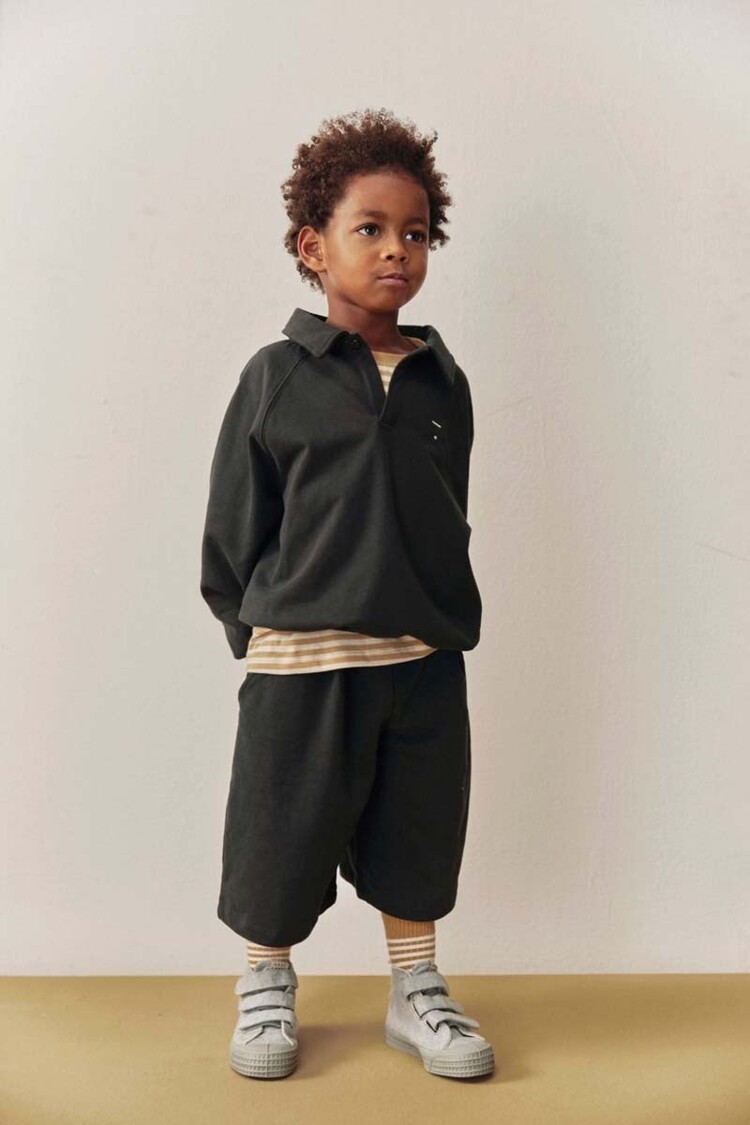 Gray Label Polo Sweatshirt GOTS - Pirate Black