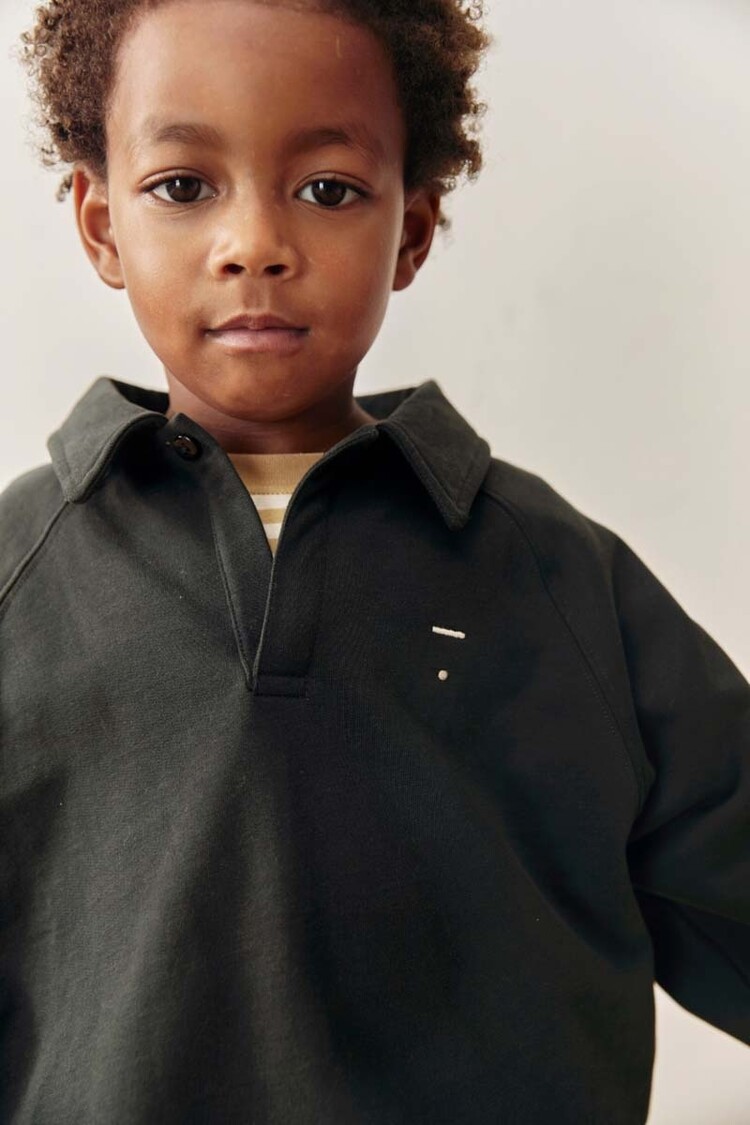 Gray Label Polo Sweatshirt GOTS - Pirate Black