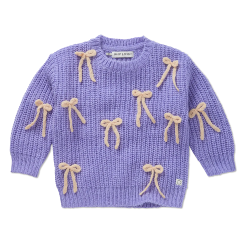 Sproet & Sprout Sweater - Bows Crayon Cloud