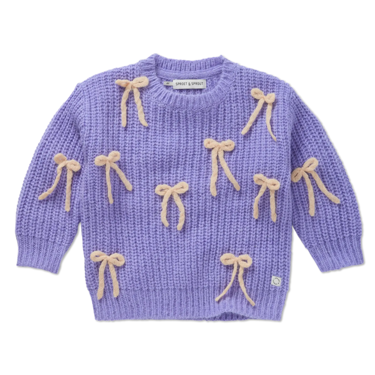 Sproet & Sprout Sweater - Bows Crayon Cloud