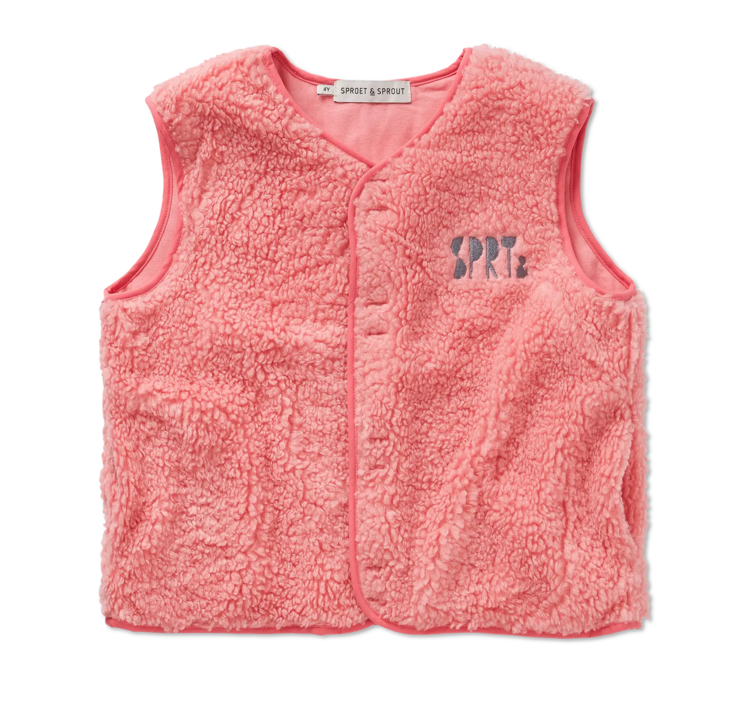Sproet & Sprout Loose Teddy Gilet - Bloom