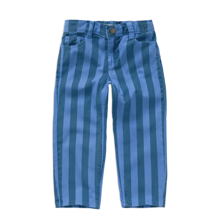 Sproet & Sprout Straight Denim Pants - Stripes Blue