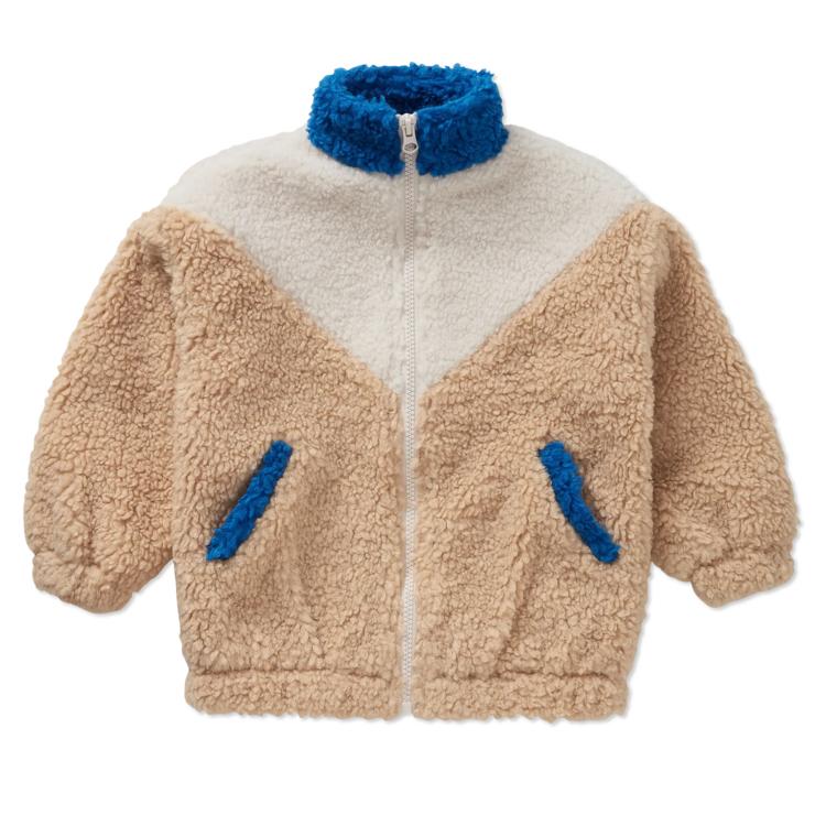 Sproet & Sprout Teddy Jacket - Colourblock Blue