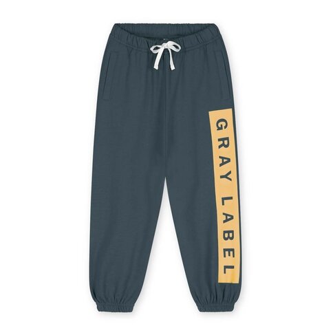 Gray Label Logo Track Pants GOTS - Blue Gray - Bright Cookie