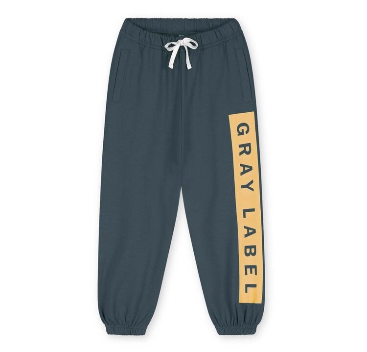 Gray Label Logo Track Pants GOTS - Blue Gray - Bright Cookie