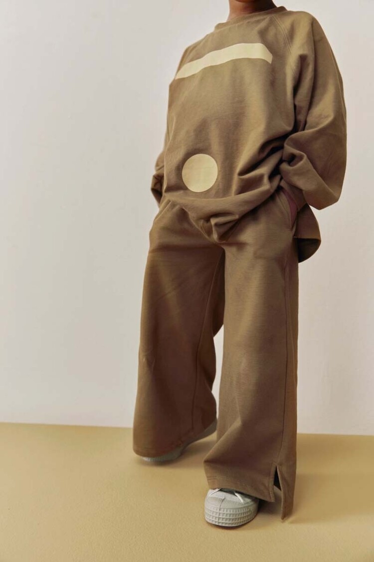 Gray Label Straight Pants with Slit GOTS - Woody