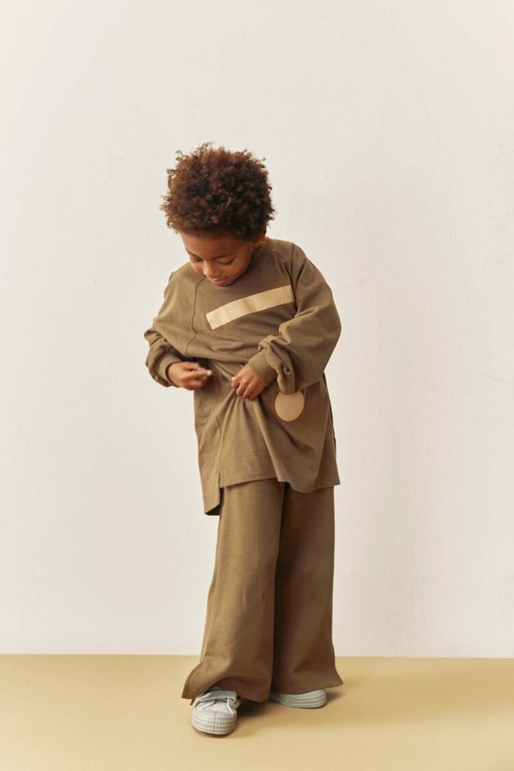 Gray Label Straight Pants with Slit GOTS - Woody