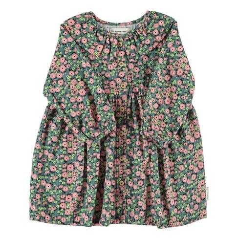 Piupiuchick short dress | green w/ multicolor flowers