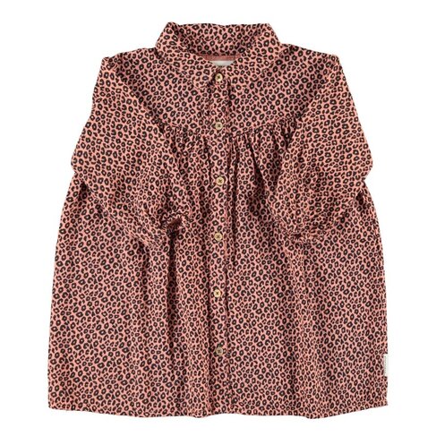 Piupiuchick short dress | pink w/ animal print
