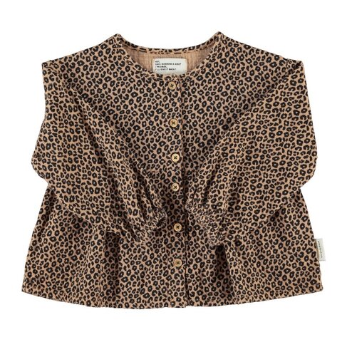 Piupiuchick blouse | brown w/ animal print