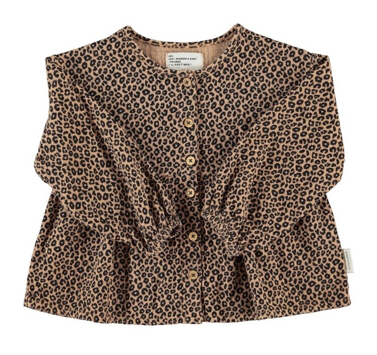 Piupiuchick blouse | brown w/ animal print